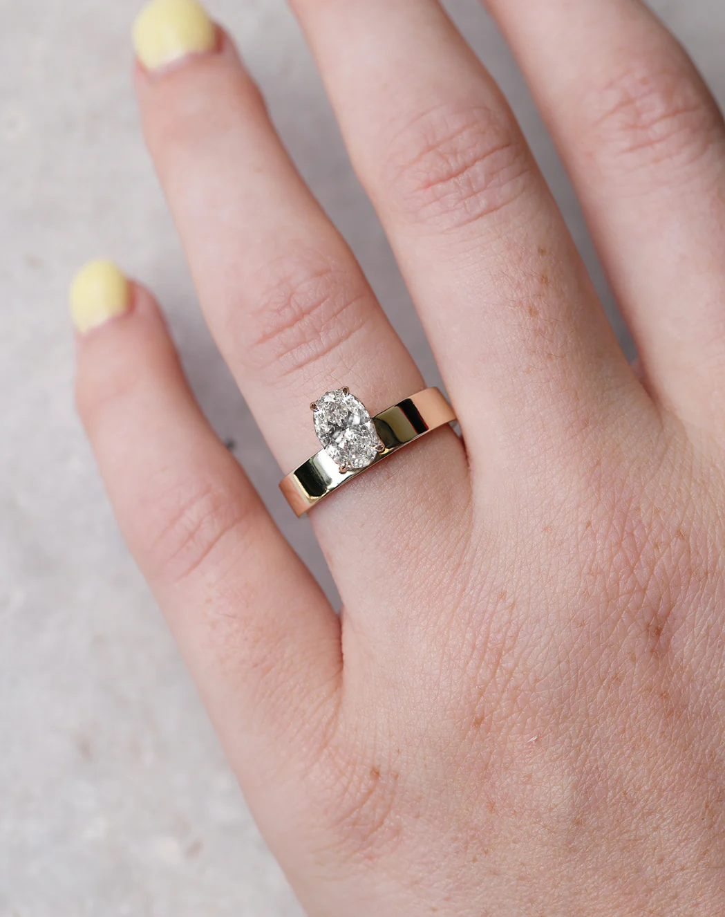 1ct Vertical Oval Diamond Ring | One Of A Kind - Image 3