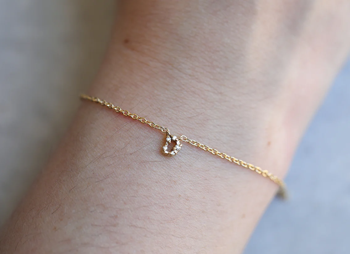 Diamond Letter Bracelet | white diamond - Image 3