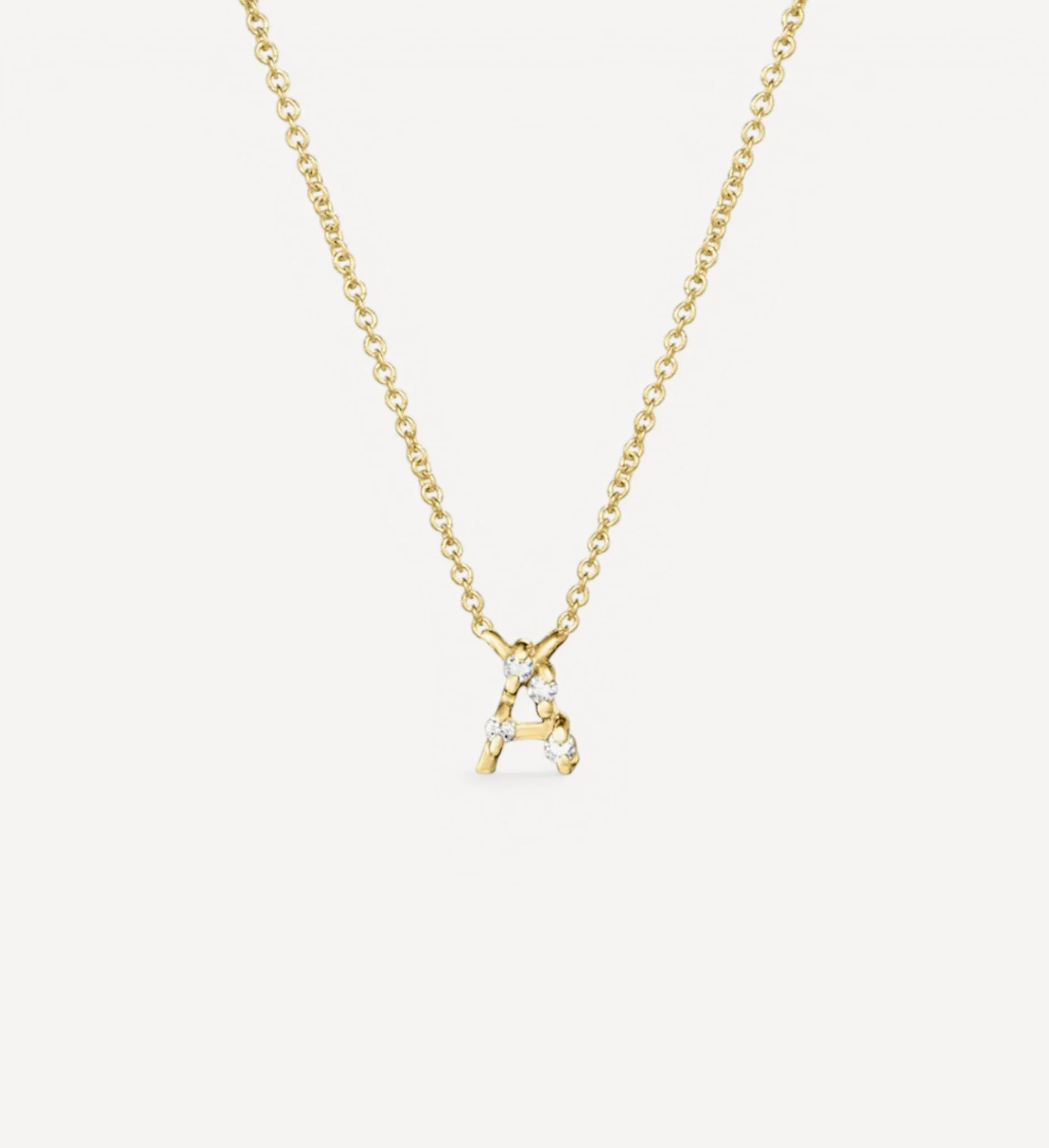 Diamond Letter Necklace | white diamond