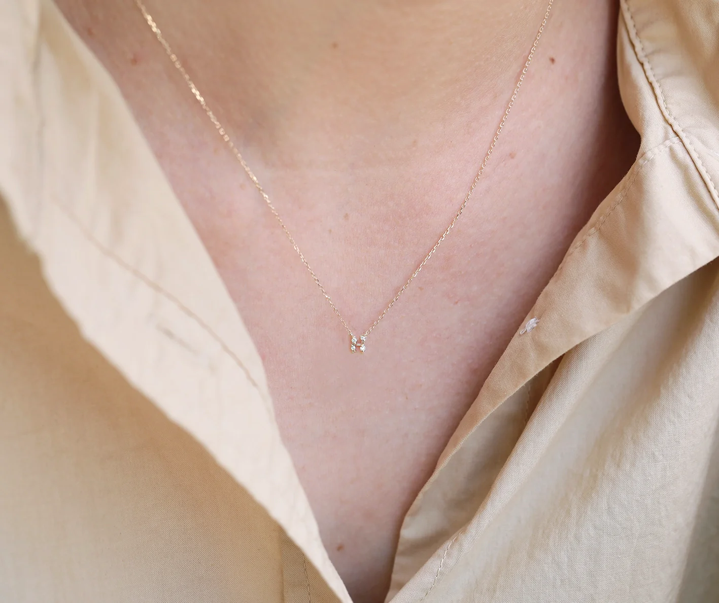 Diamond Letter Necklace | white diamond - Image 2