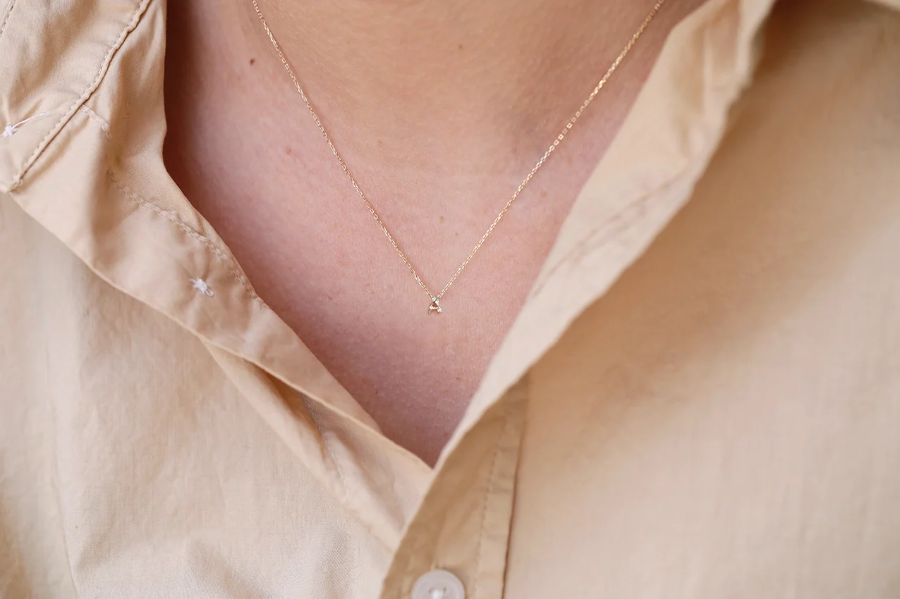 Diamond Letter Necklace | white diamond - Image 3