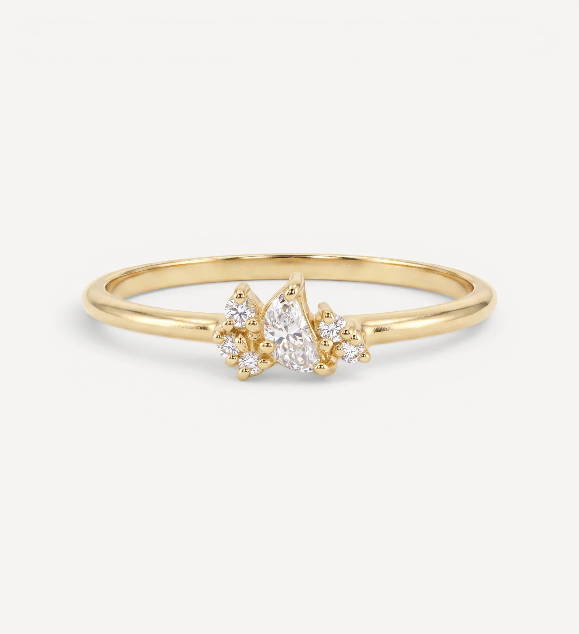 Crescent Moon Ring | white diamonds