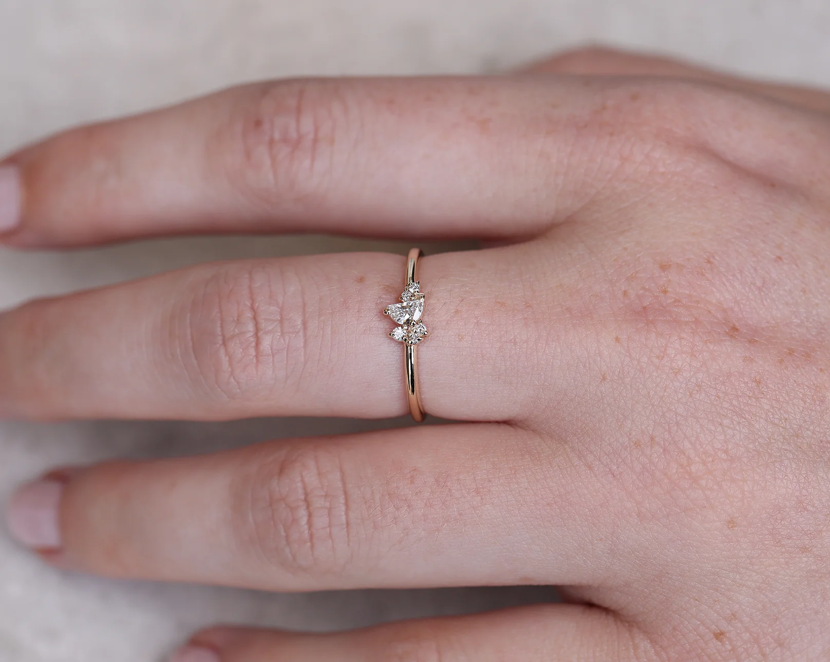 Crescent Moon Ring | white diamonds - Image 4