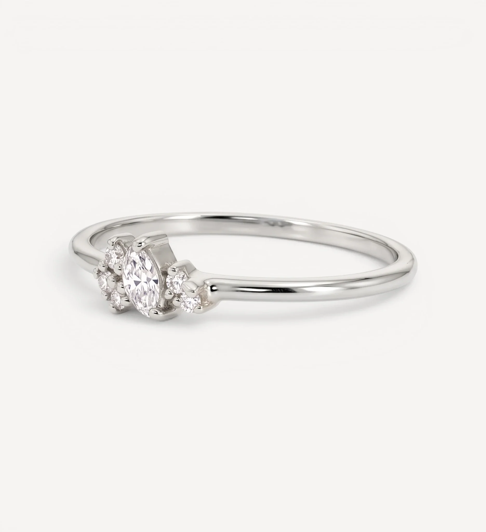 Crescent Moon Ring | white diamonds - Image 8
