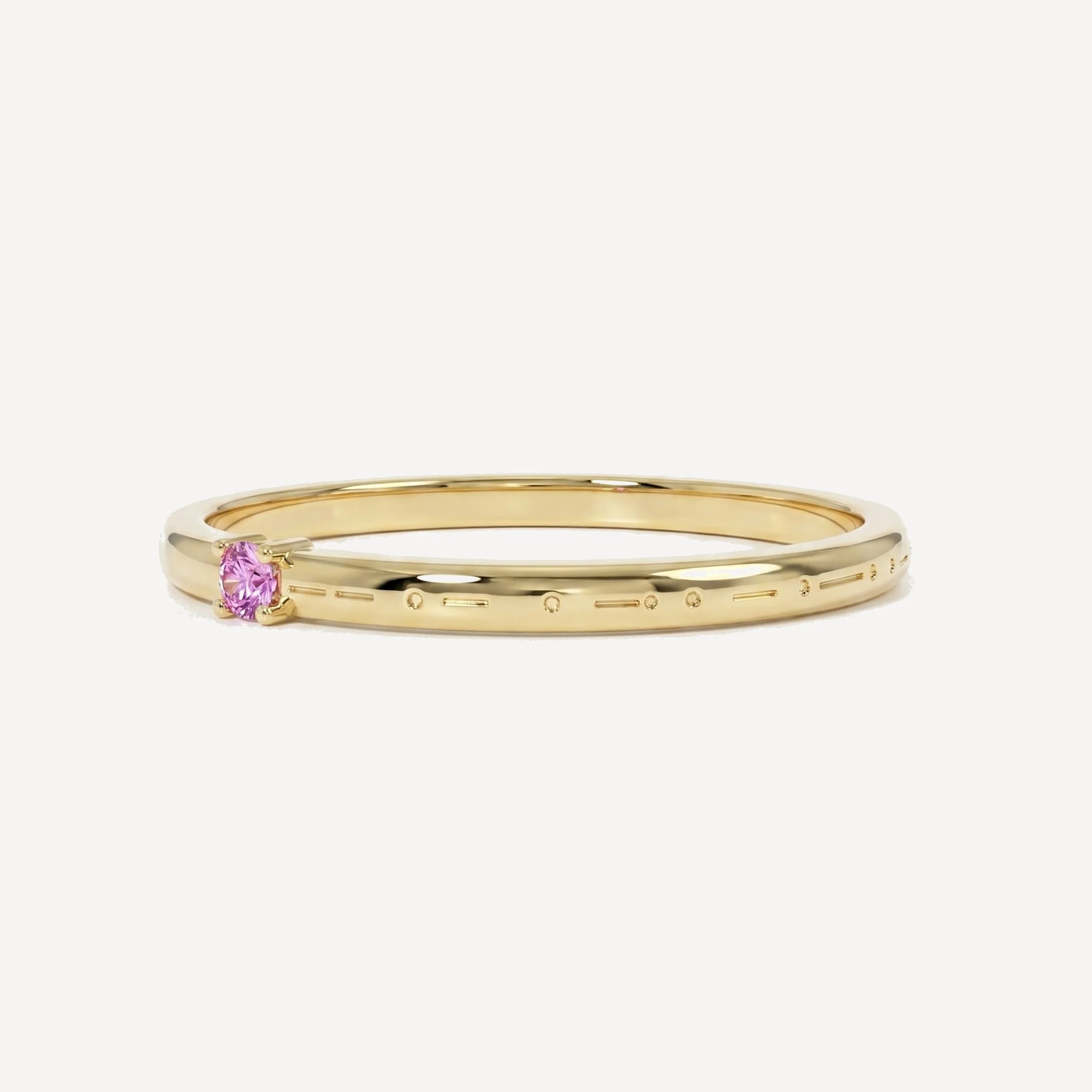 Engraved Morse Code Ring | One Birthstone - Image 3