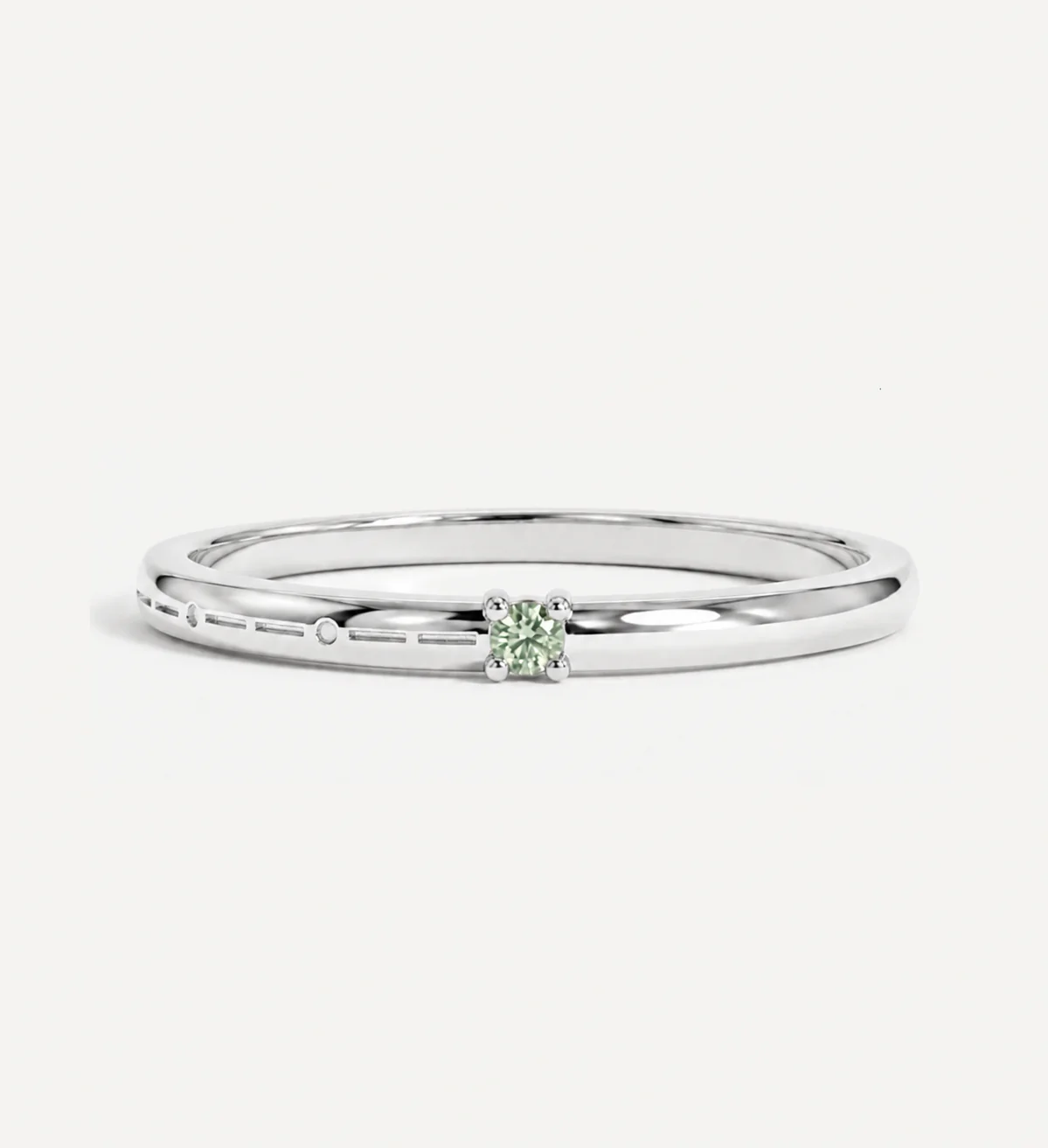 Engraved Morse Code Ring | One Birthstone - Image 4