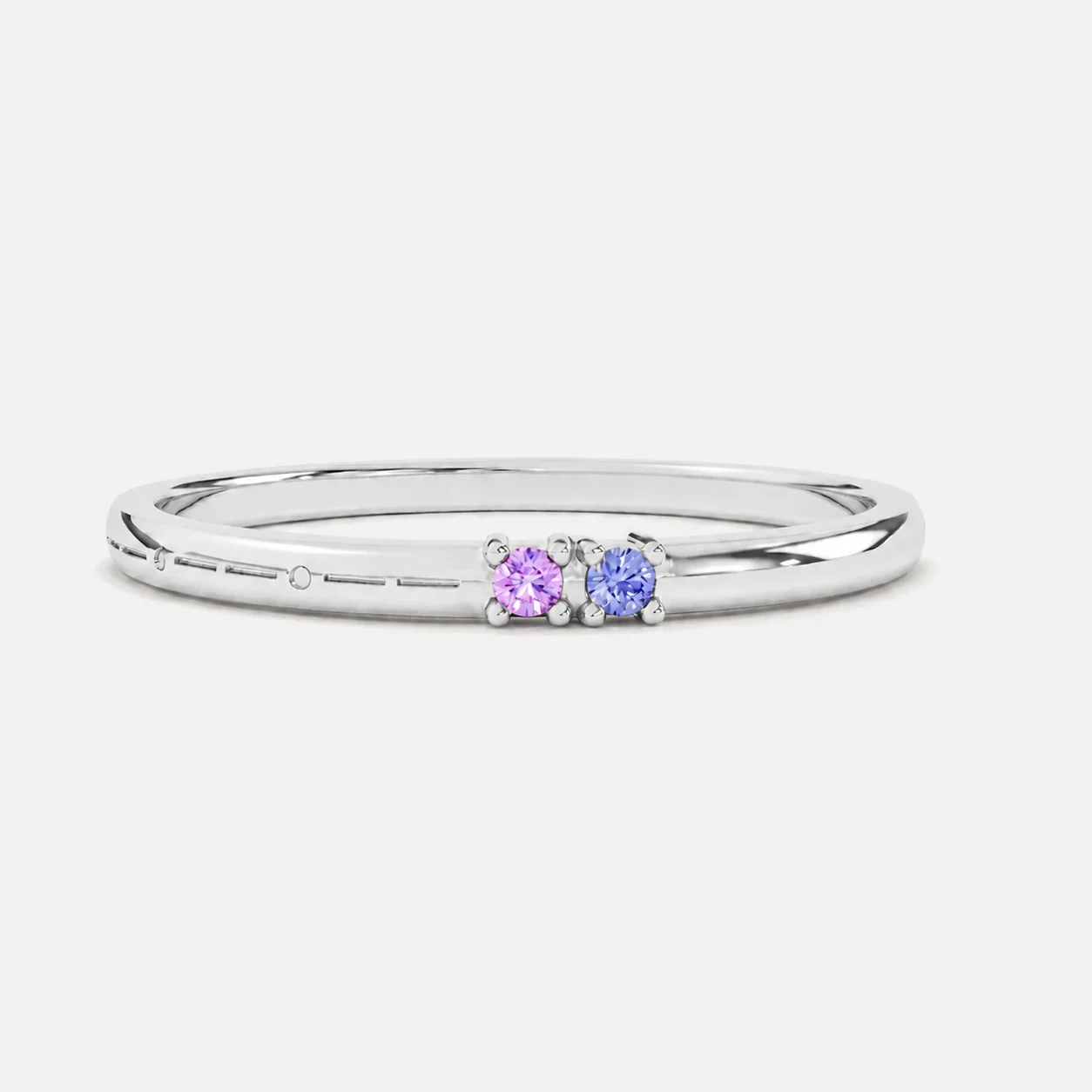 Engraved Morse Code Ring | Two Birthstone - Image 4