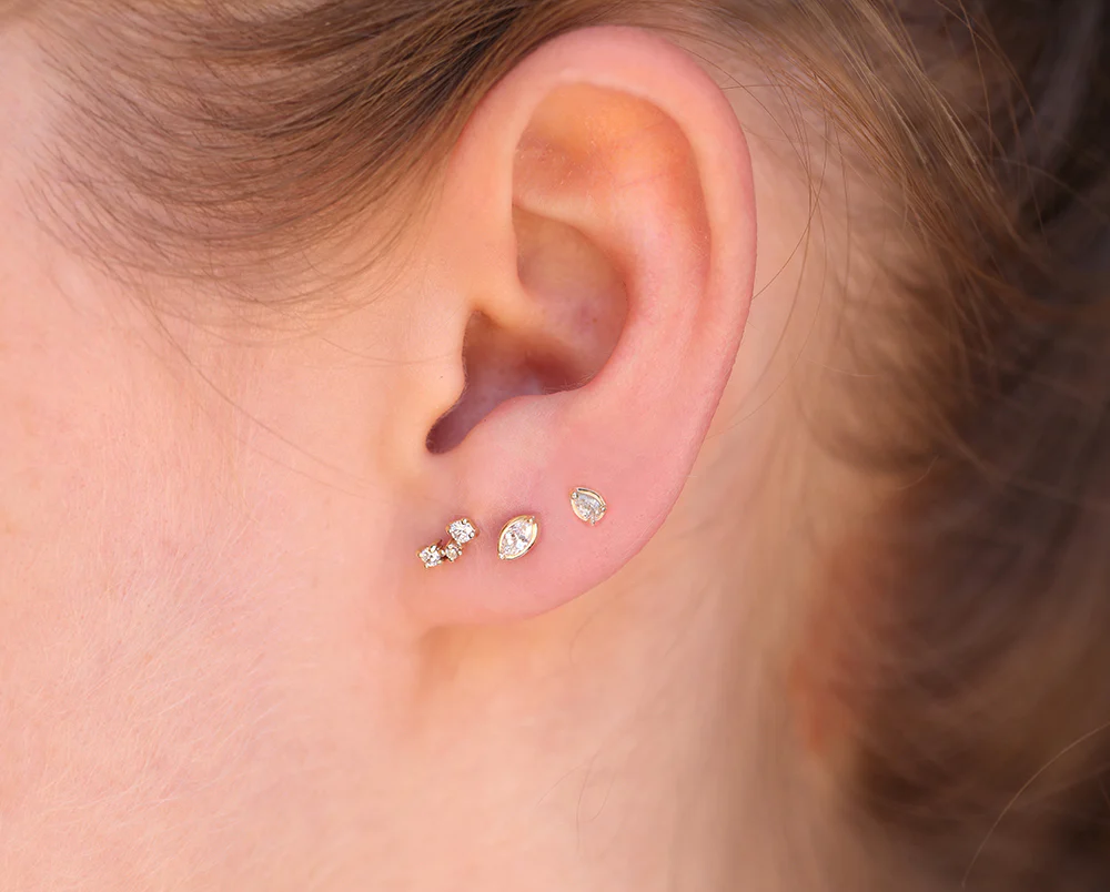 Diamond Cluster studs | white diamond - Image 4