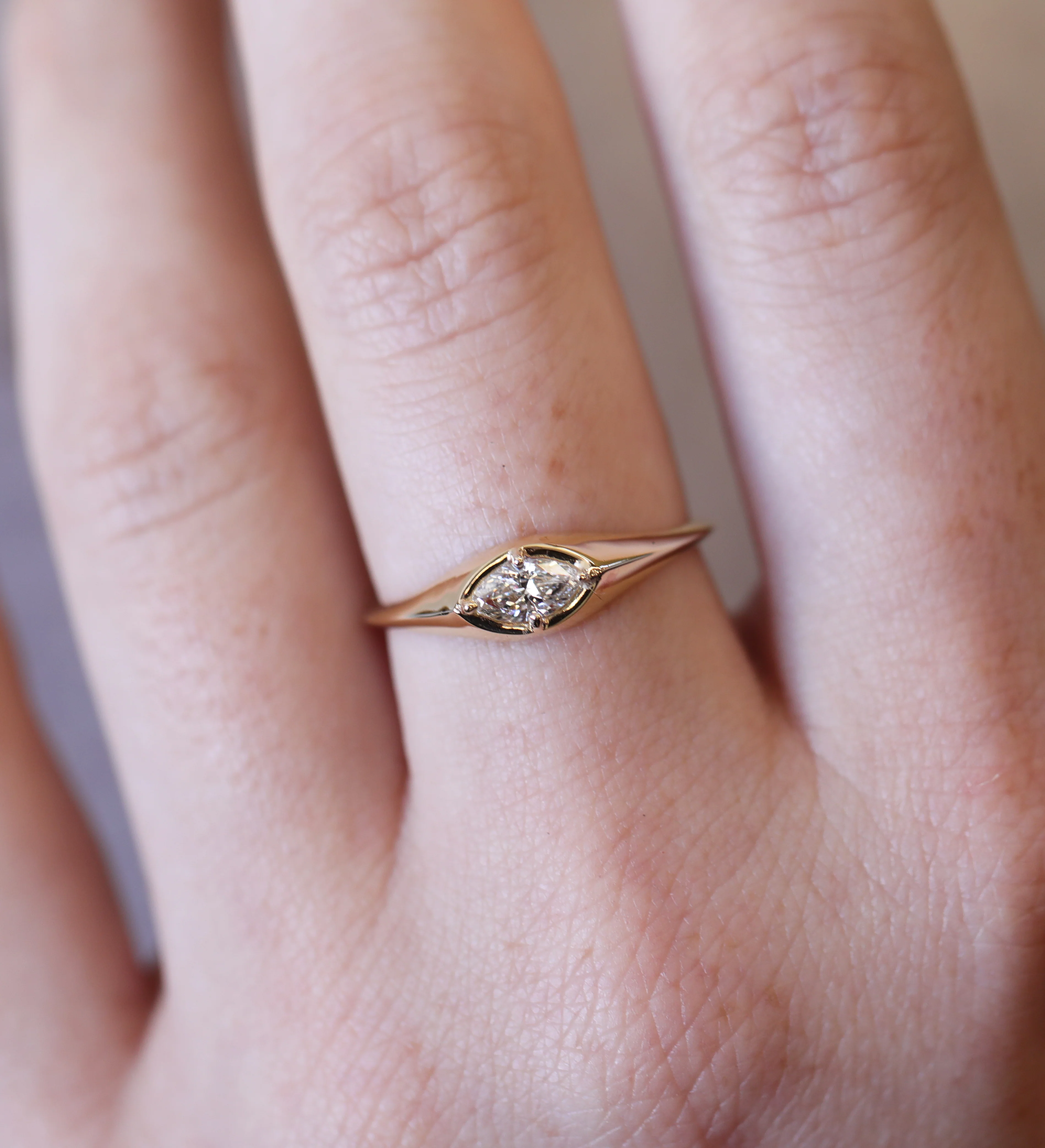 Fenwick Signet Ring | 0.30ct Marquise Diamond - Image 2