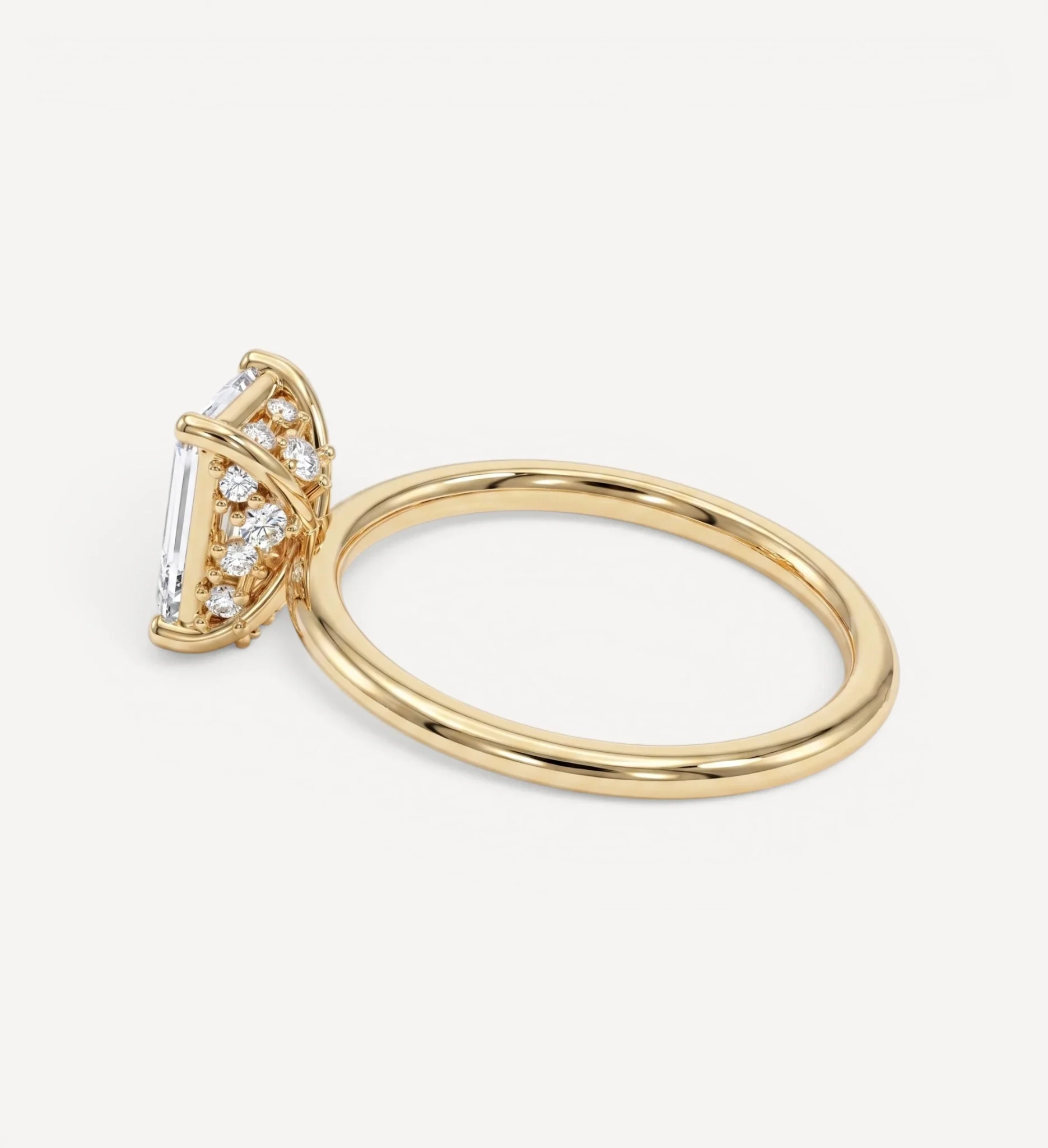Flora ring | emerald diamond halo - Image 3