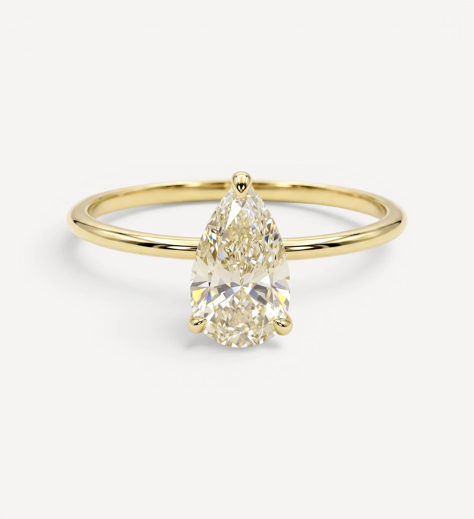 Flora ring | pear champagne diamond