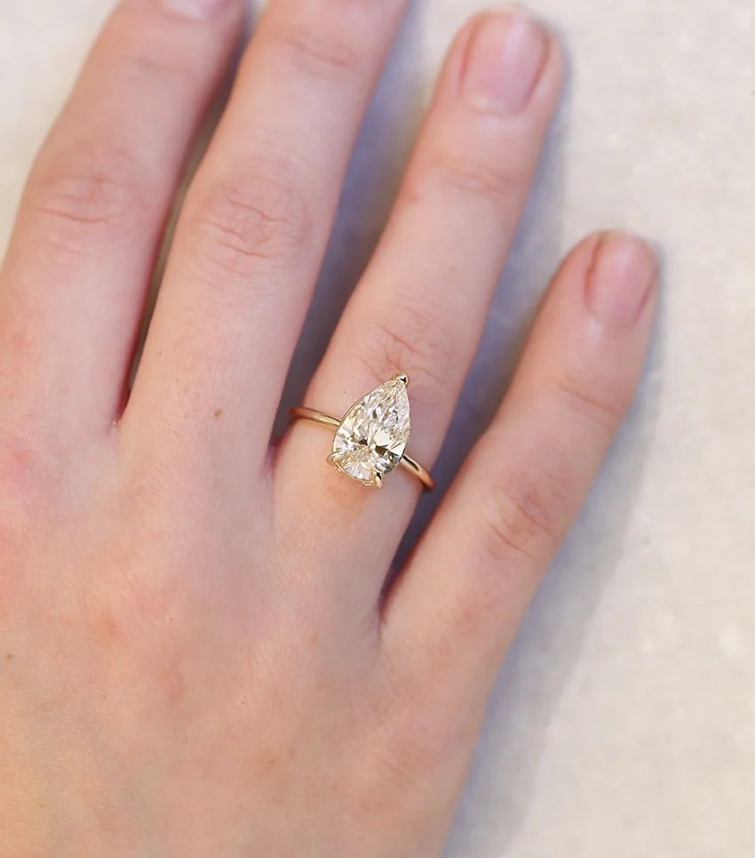 Flora ring | pear champagne diamond - Image 2