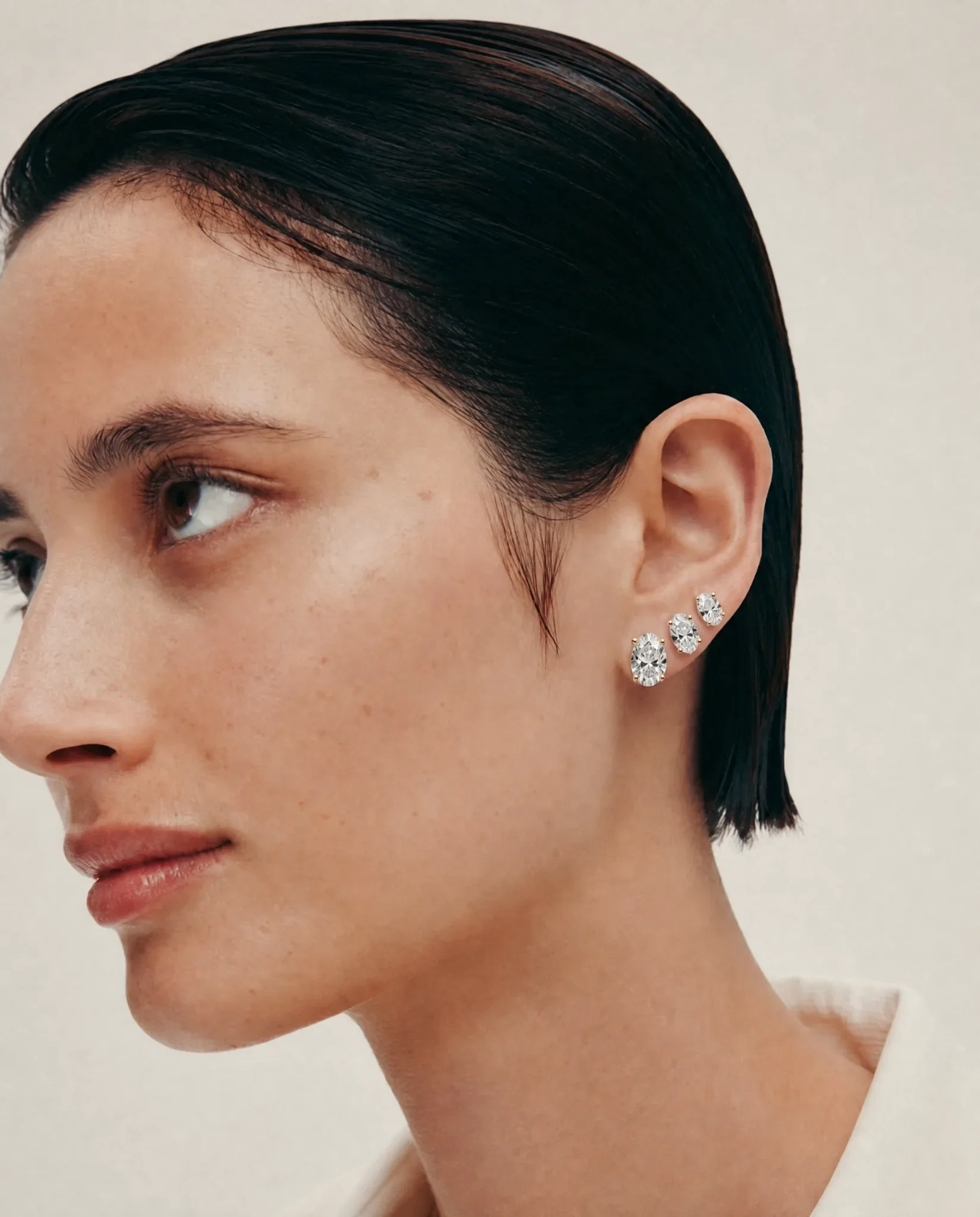 Grace Diamond Studs | Oval - Image 2