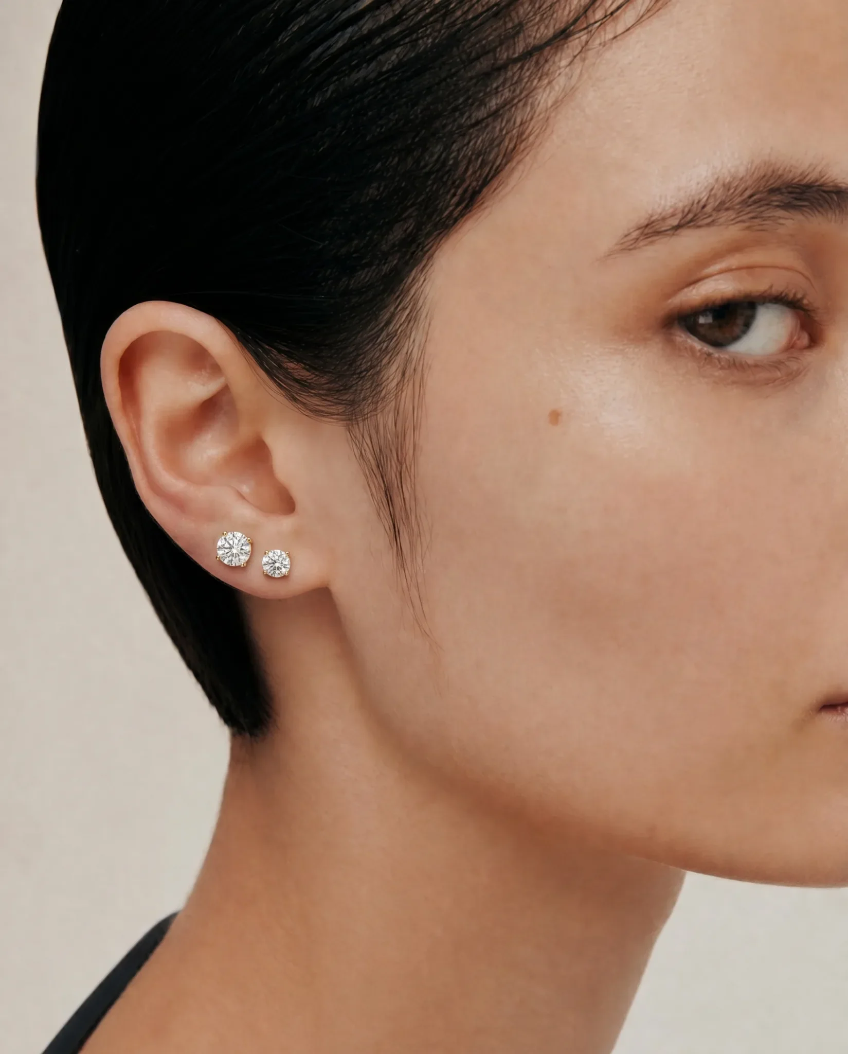 Grace Diamond Studs | Round - Image 3