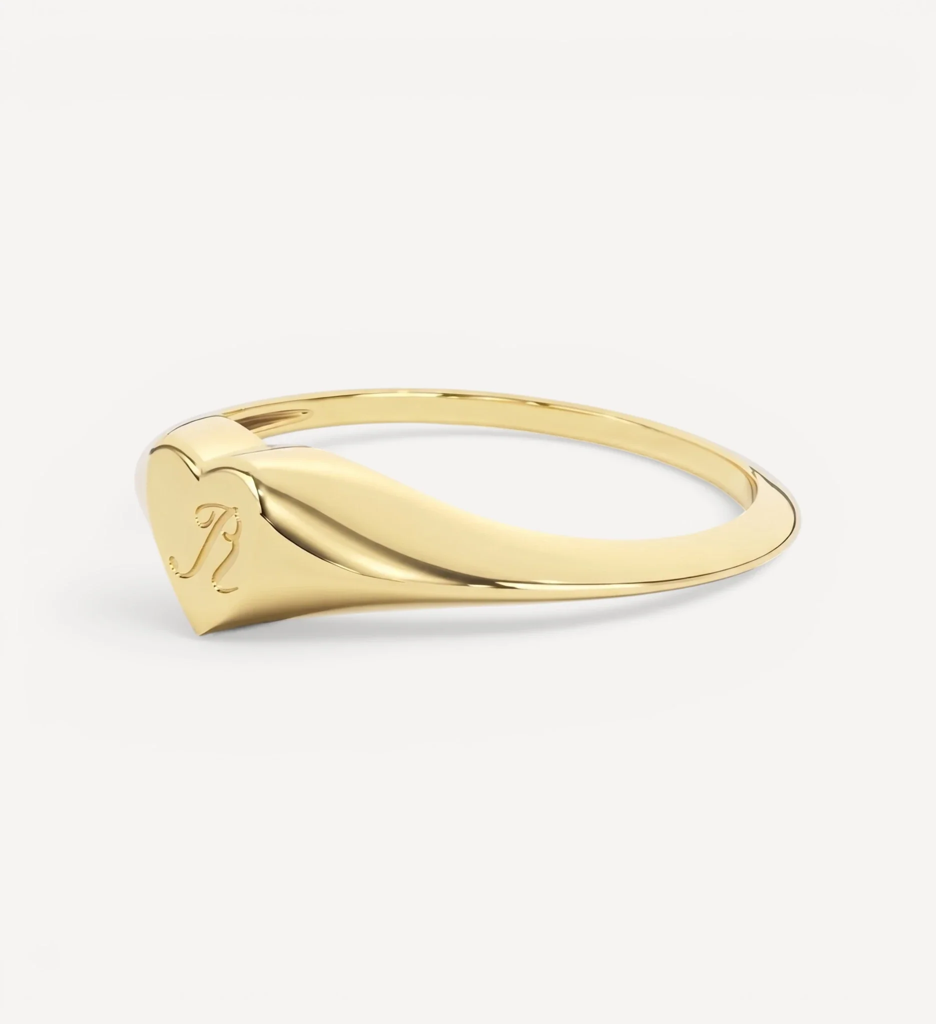 Petite Heart Signet | Engraved Initial - Image 3