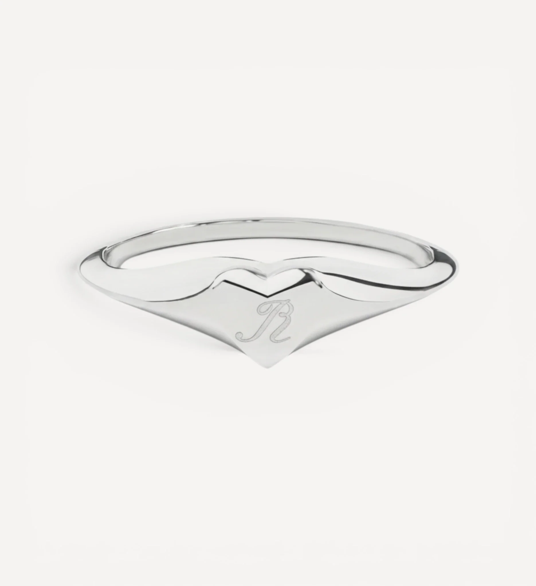 Petite Heart Signet | Engraved Initial - Image 7