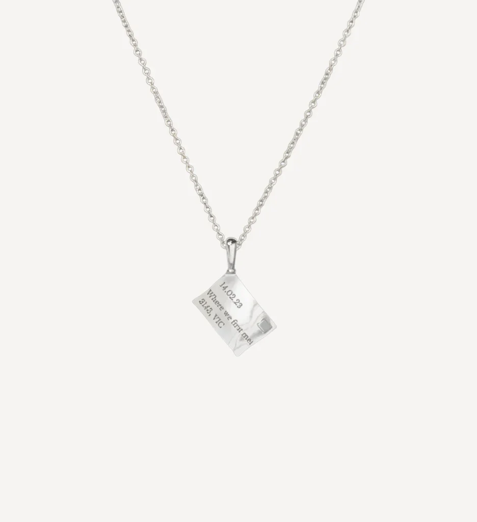 Vintage Love Letter Necklace | Engraved - Image 5