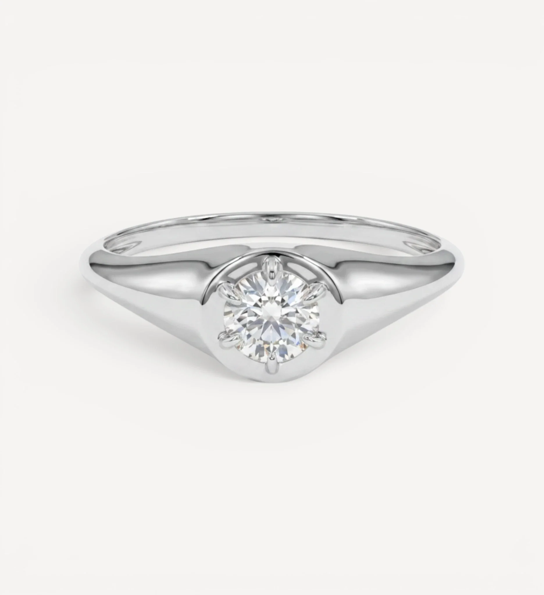 Luetta Signet Ring | 0.30ct Round Diamond - Image 6