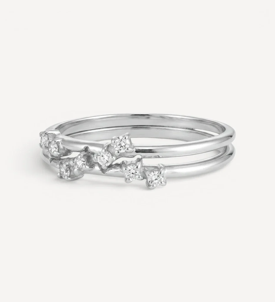 Entwine Ring Set | White diamonds - Image 9