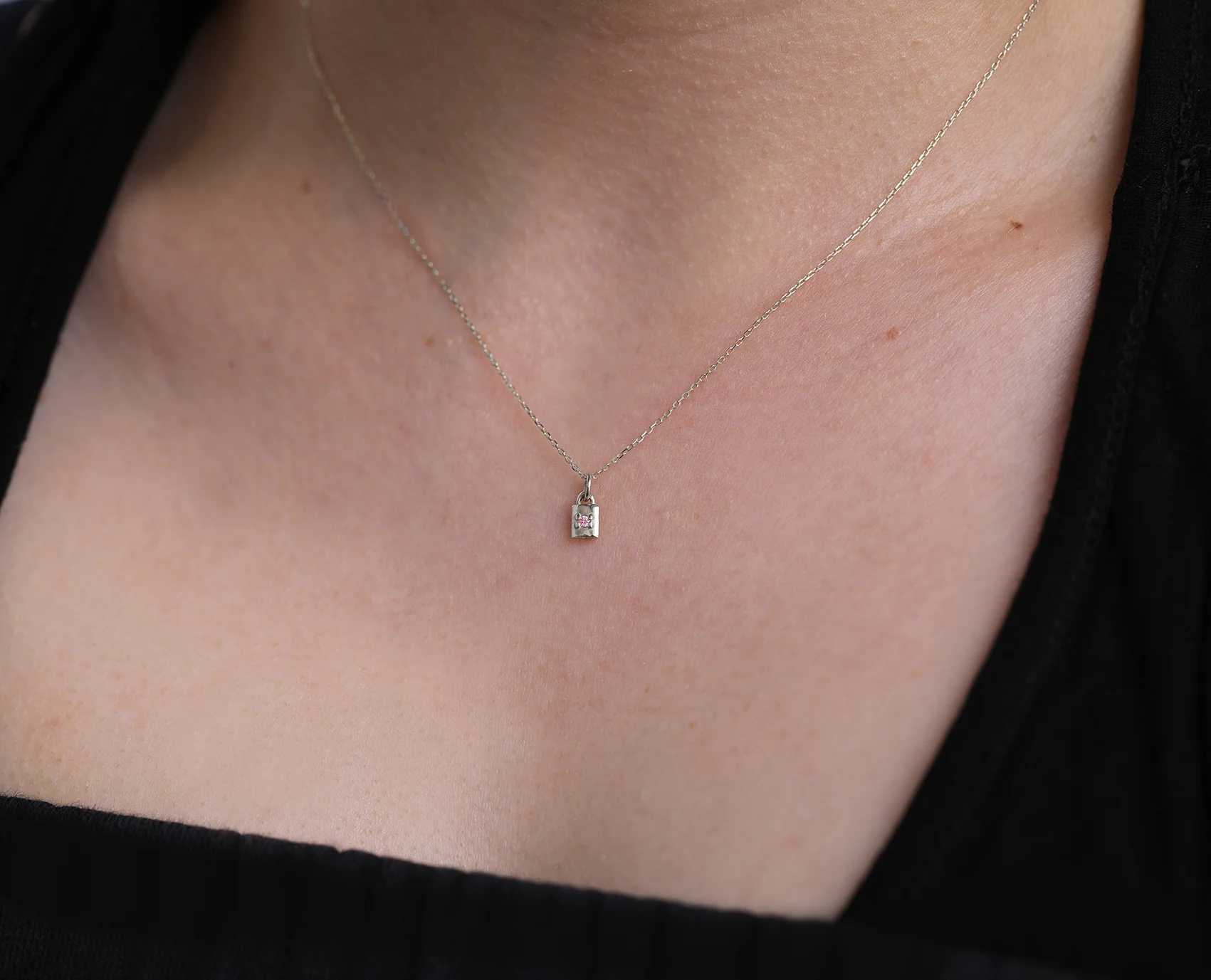 Mini Padlock Necklace | birthstone - Image 3
