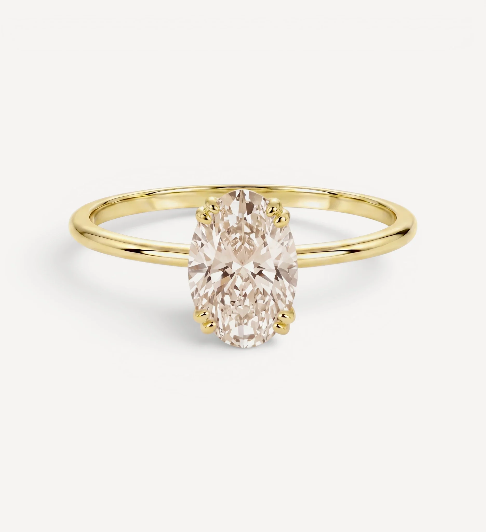 Oval Solitaire | champagne diamond