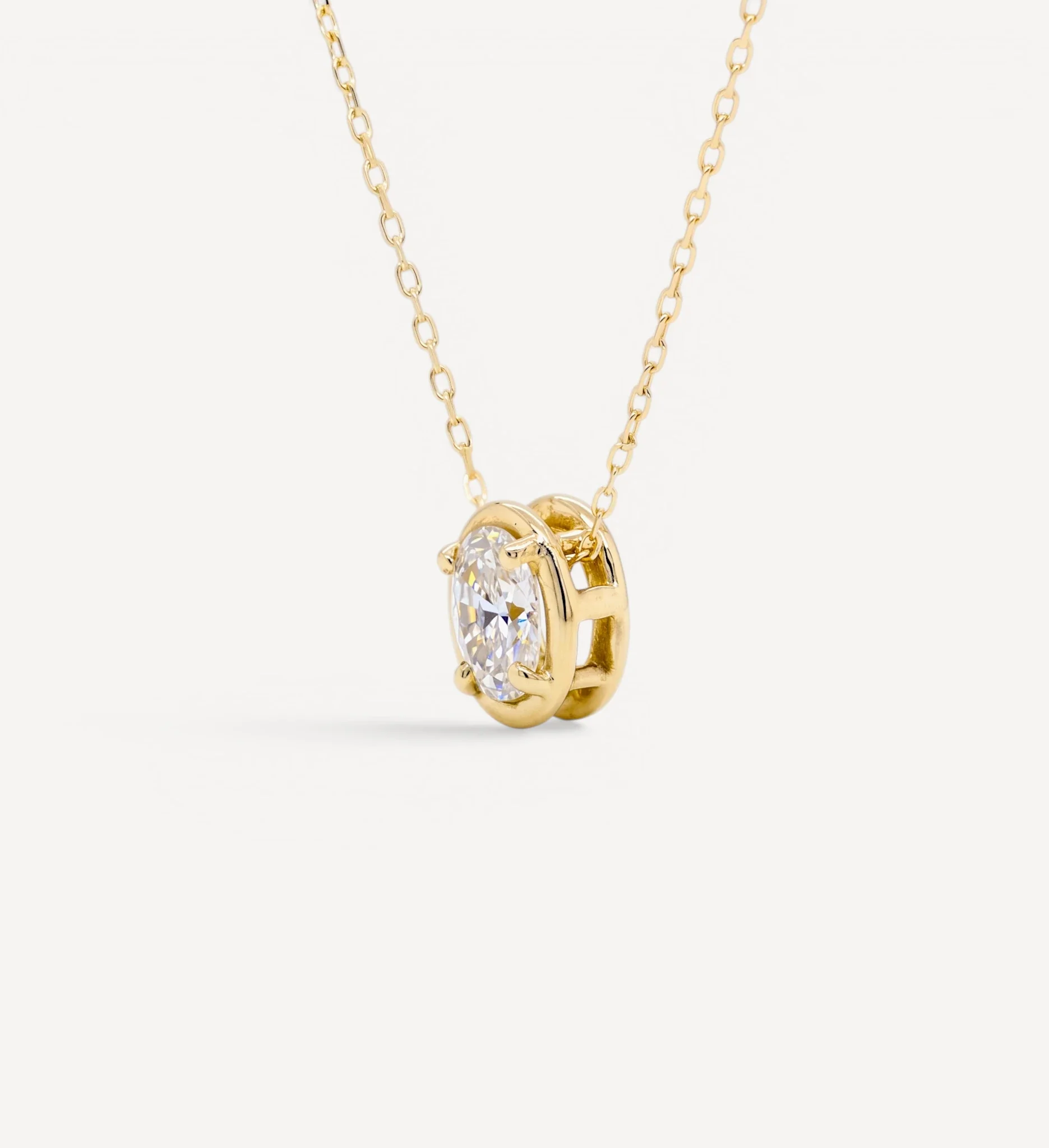 Oval Slider Necklace | Large Diamond - Image 4