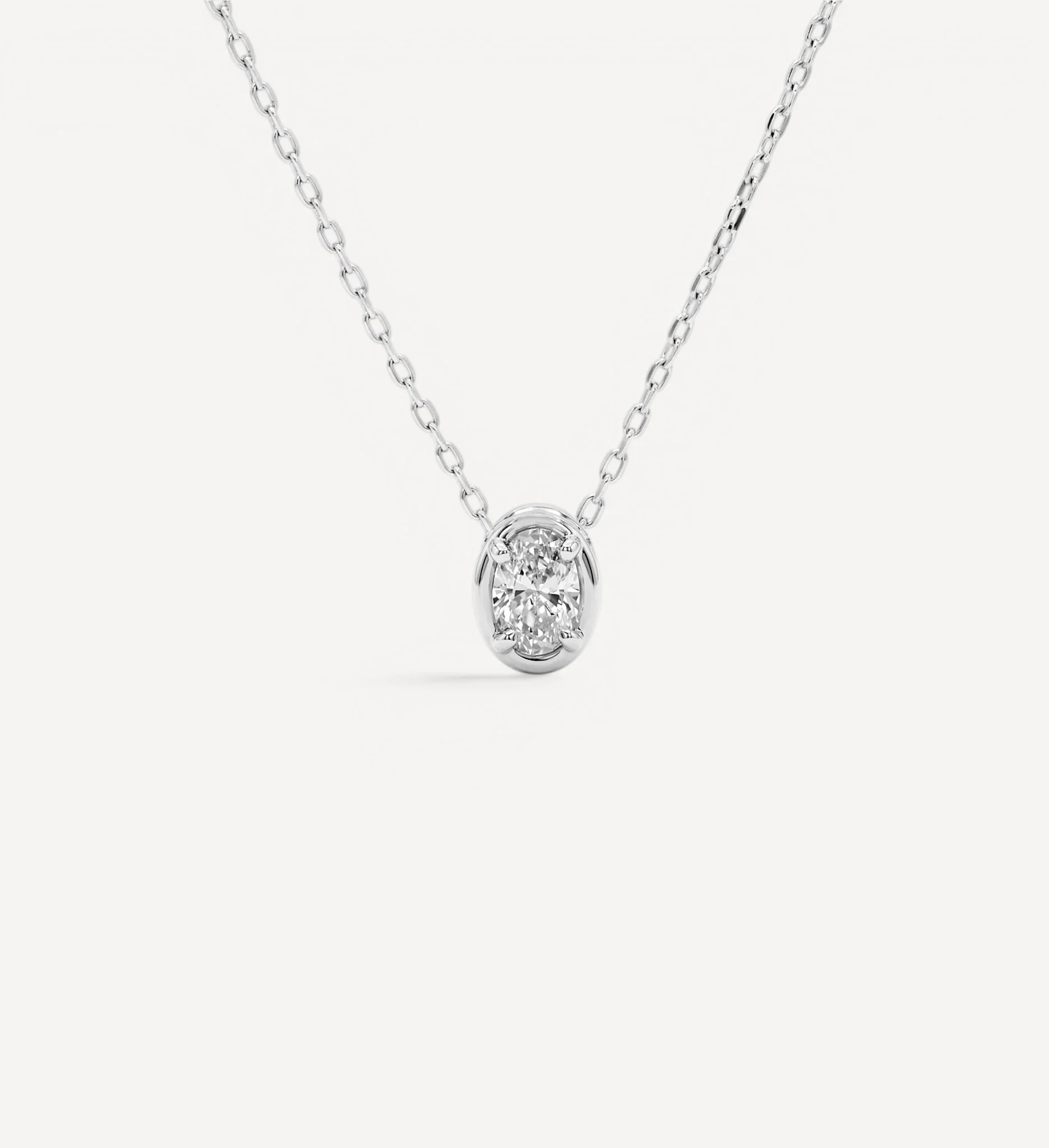 Oval Slider Necklace | Medium Diamond - Image 3