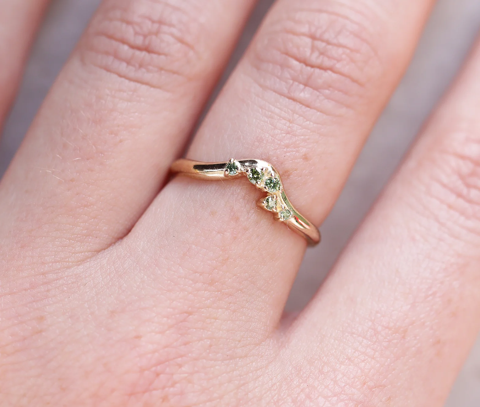 Poe Ring | green diamonds - Image 2