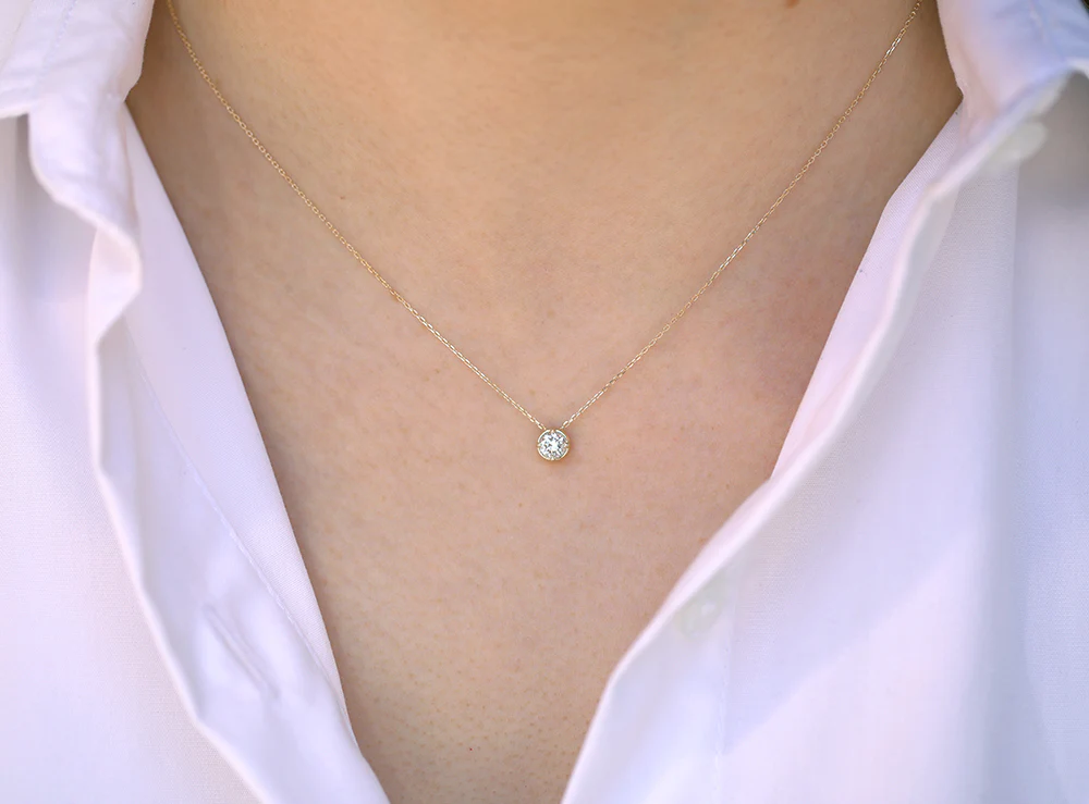 Round Slider Necklace | Large Diamond - Image 3