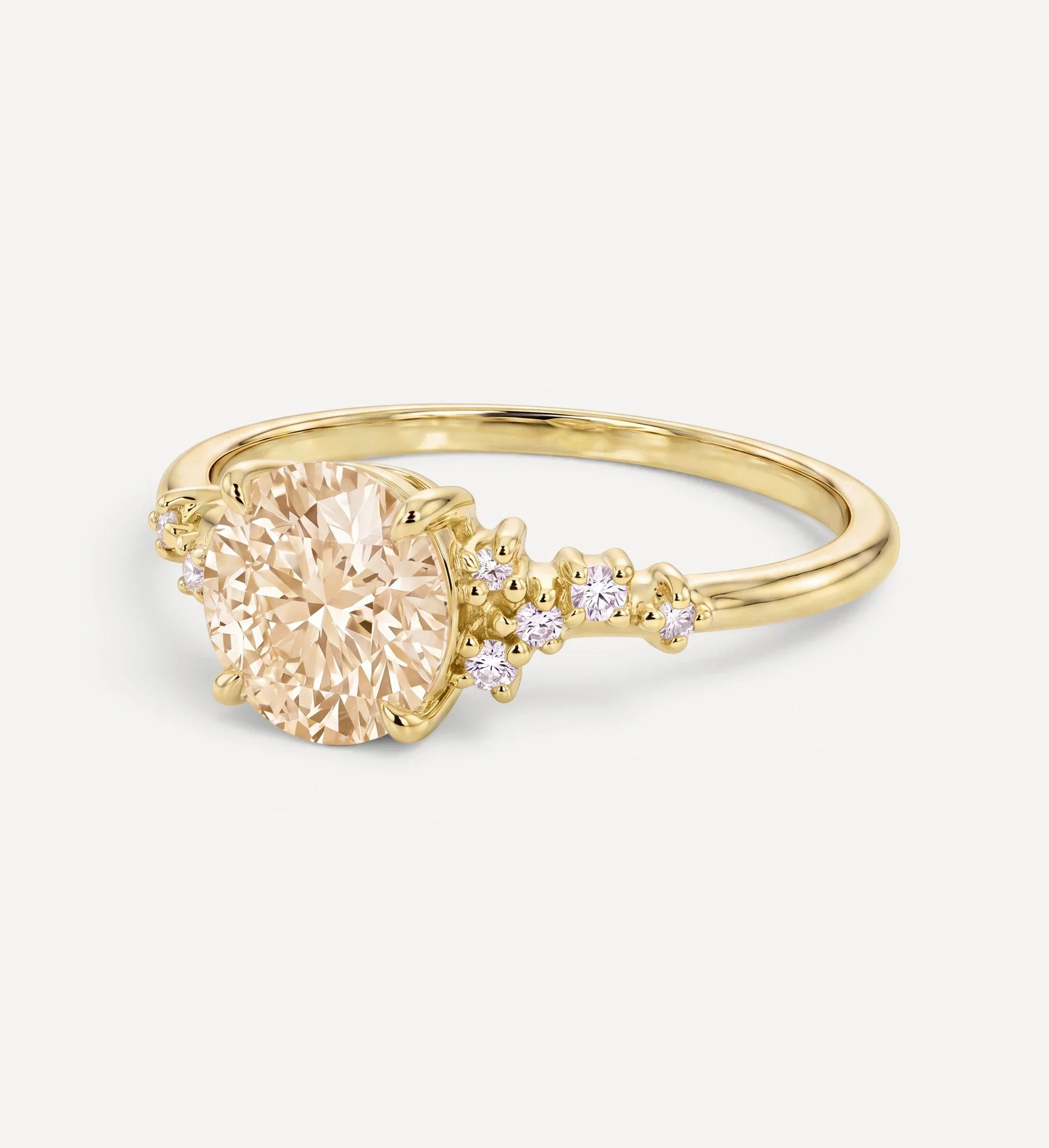 Sienna ring | round champagne diamond - Image 3