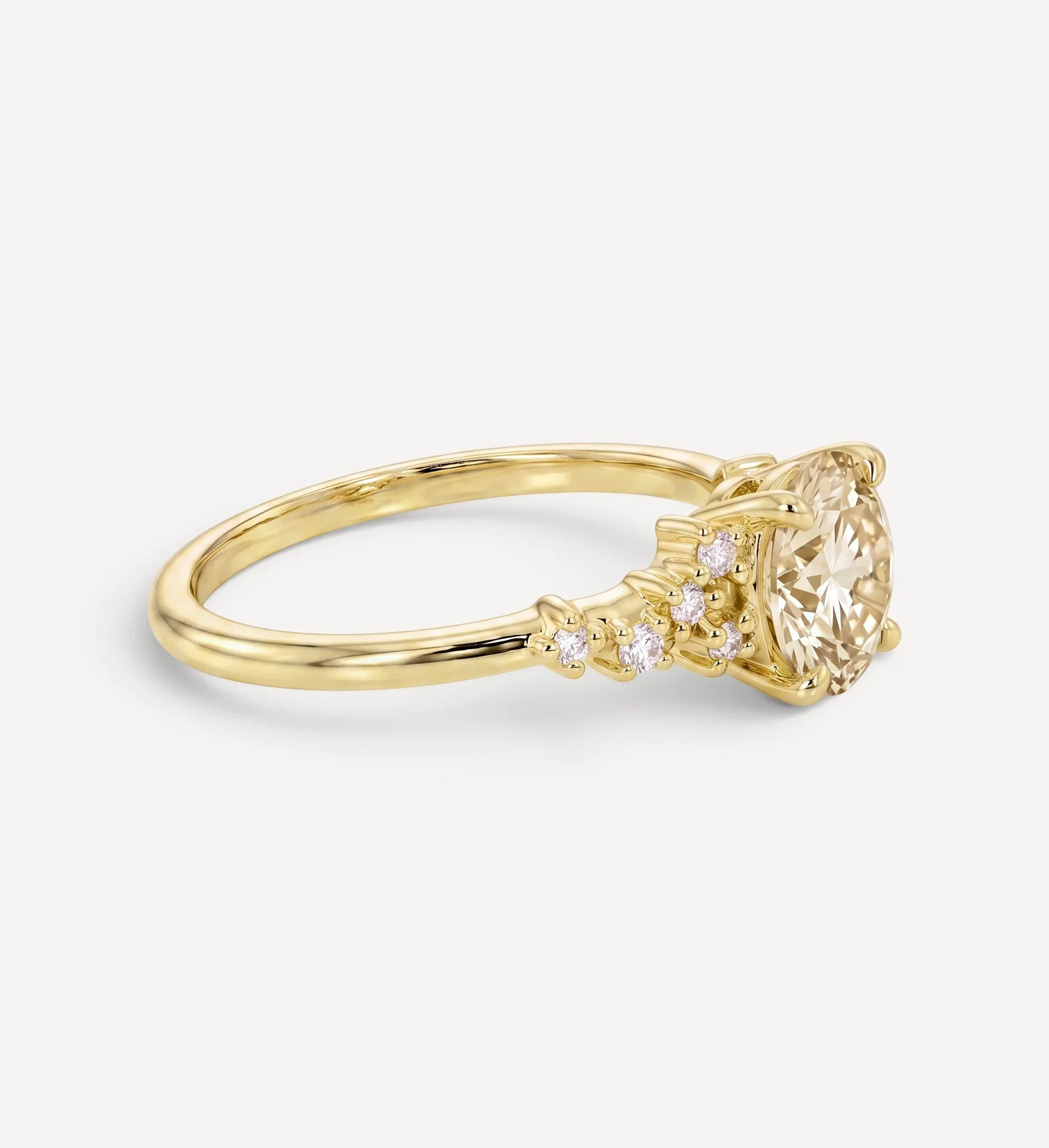Sienna ring | round champagne diamond - Image 4