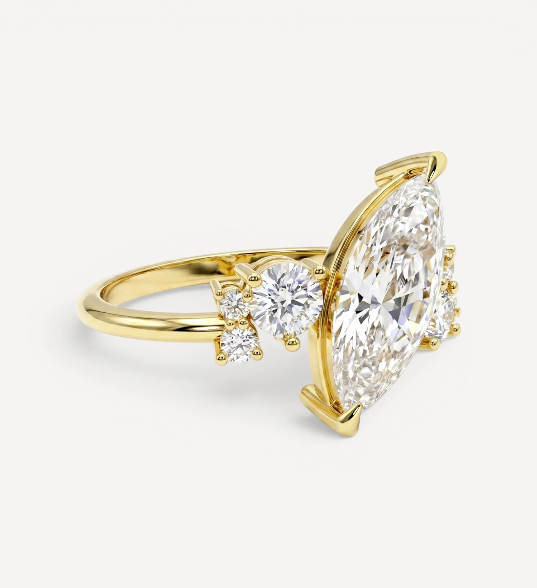 Winifred Diamond Cluster | Marquise - Image 4