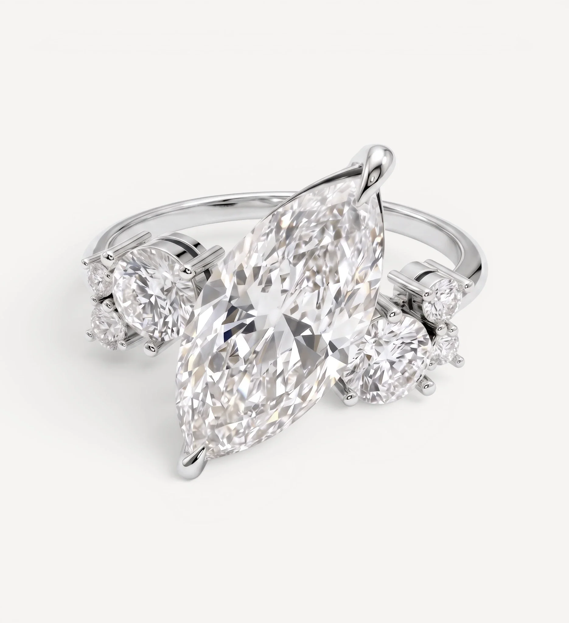 Winifred Diamond Cluster | Marquise - Image 6